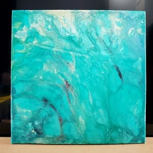 Pool water - acrylic pour